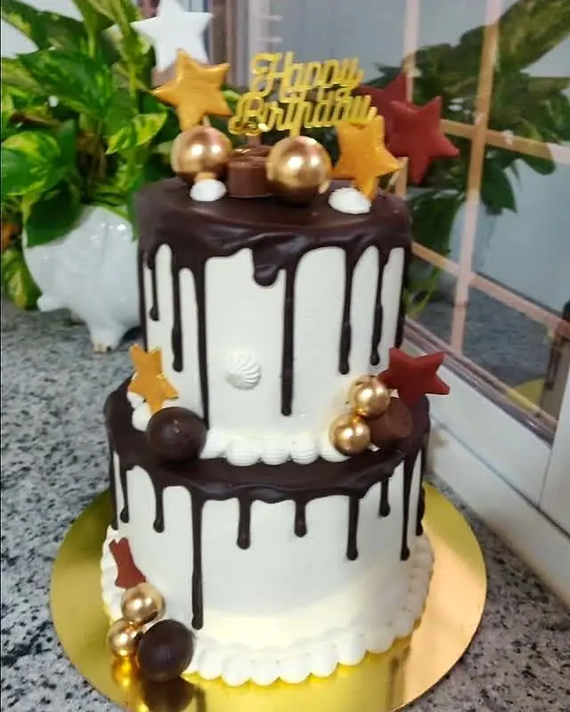Chocolate drip · Two tier